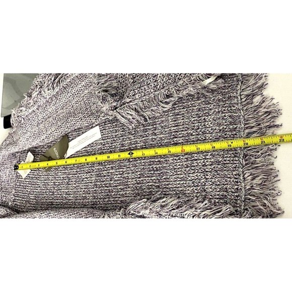 Chico's Freida Fringe Open Knit Cardigan Sweater Lavender Silver Metallic $109 - Picture 9 of 13